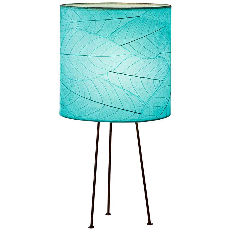 Image 1 Eangee Metal Tripod Drum Sea Blue Accent Table Lamp