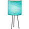 Eangee Metal Tripod Drum Sea Blue Accent Table Lamp