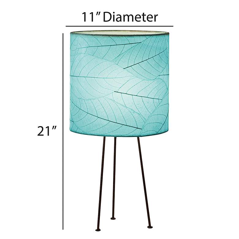 Eangee Metal Tripod Drum Sea Blue Accent Table Lamp more views