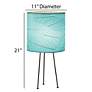 Eangee Metal Tripod Drum Sea Blue Accent Table Lamp
