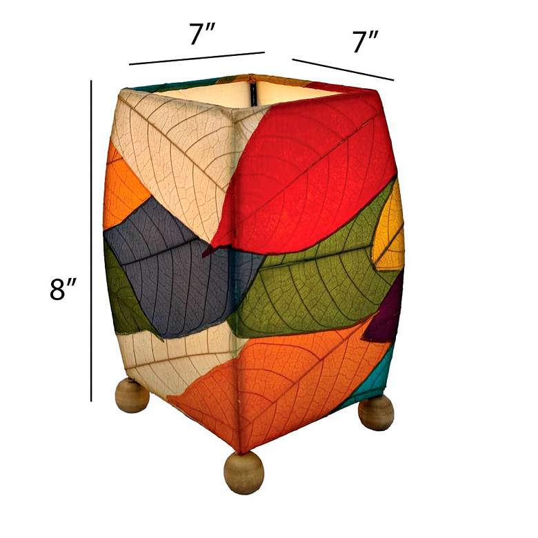 Image 3 Eangee Mini Square 8" High Cocoa Leaf Accent Table Lamp more views