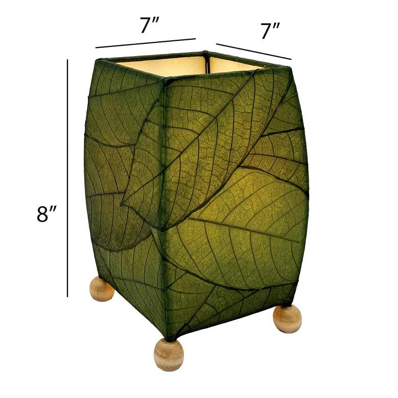 Image 3 Eangee Mini Square 9"H Green Cocoa Leaf Accent Table Lamp more views
