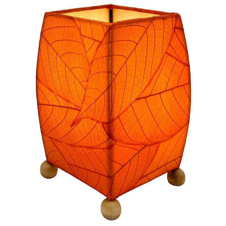 Image 1 Eangee Mini Square Cocoa Leaf Lamp Orange