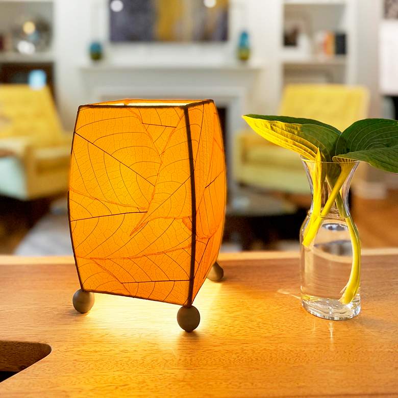 Image 3 Eangee Mini Square Cocoa Leaf Lamp Orange more views