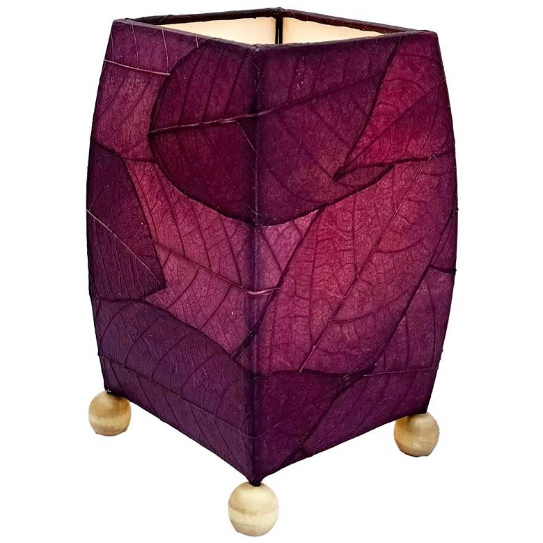 Image 1 Eangee Mini Square Cocoa Leaf Lamp Purple