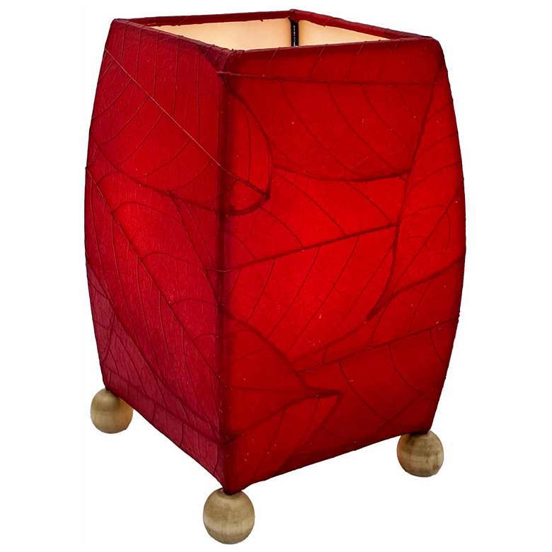 Image 1 Eangee Mini Square Cocoa Leaf Lamp Red