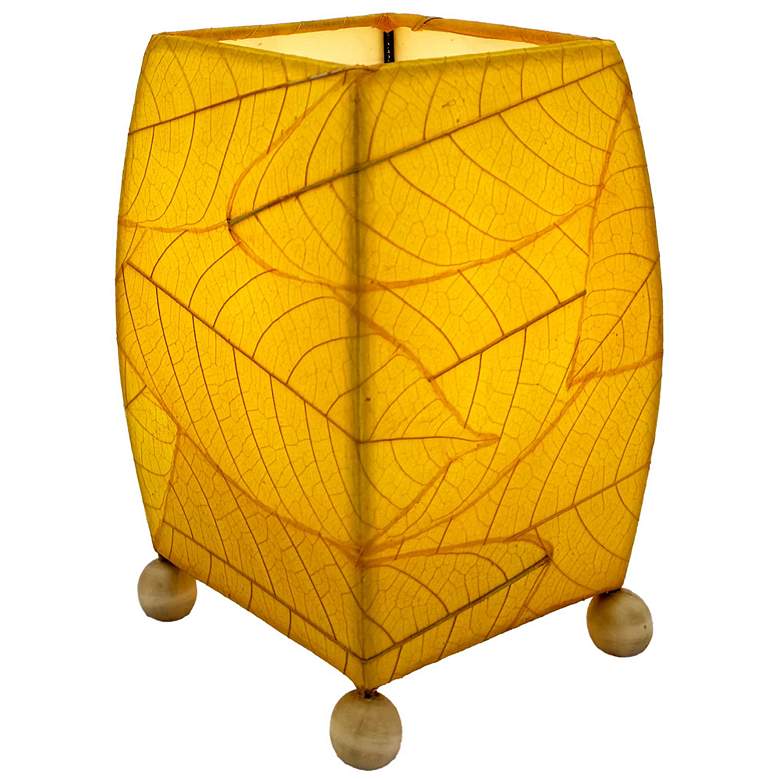 Image 1 Eangee Mini Square Cocoa Leaf Lamp Yellow