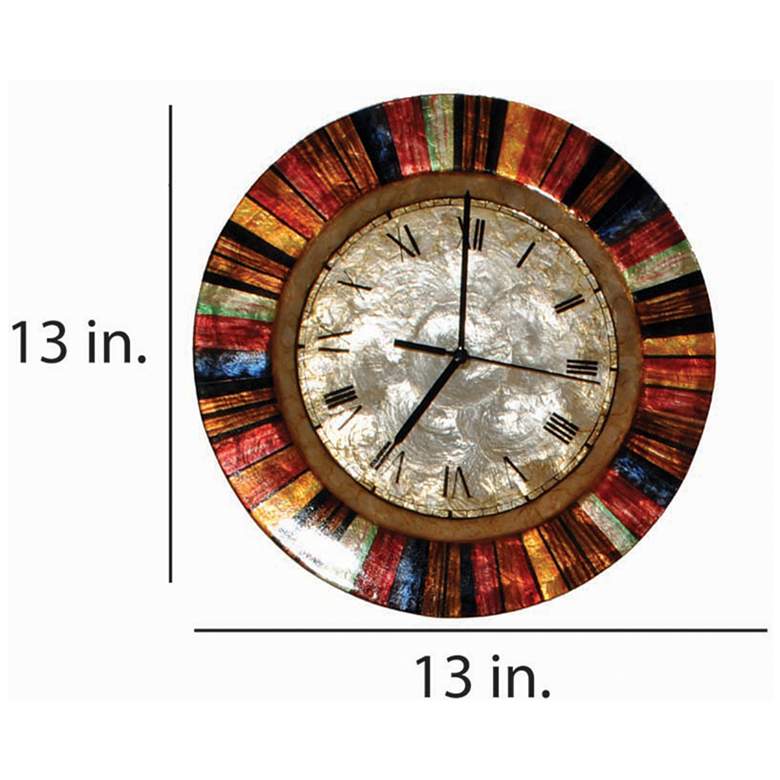 Image 4 Eangee Multi-Color Capiz Shell Face 13" Round Wall Clock more views