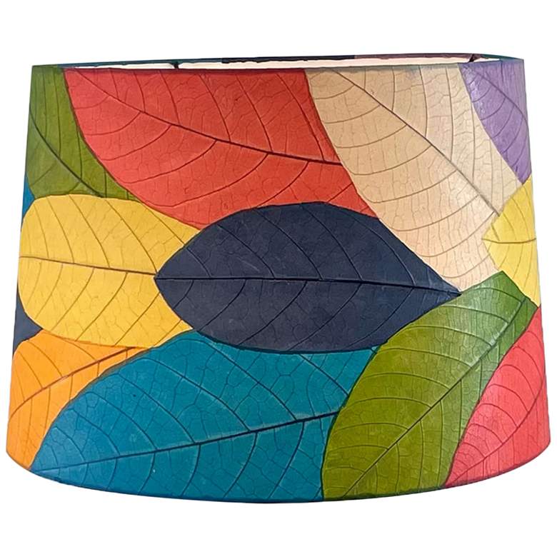 Image 2 Eangee Multi-Color Leaf Drum Lamp Shade 14x16x11 (Spider)