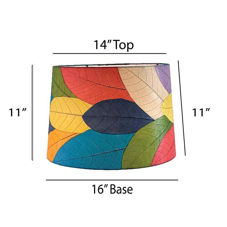 Image 3 Eangee Multi-Color Leaf Drum Lamp Shade 14x16x11 (Spider) more views