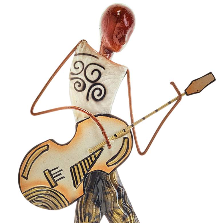 Image 2 Eangee Musician Guitar Player 14 inchH Capiz Metal Wall Decor more views