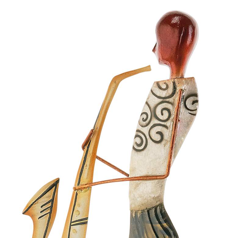 Image 2 Eangee Musician Sax Player 14 inchH Capiz and Metal Wall Decor more views
