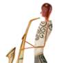 Eangee Musician Sax Player 14"H Capiz and Metal Wall Decor