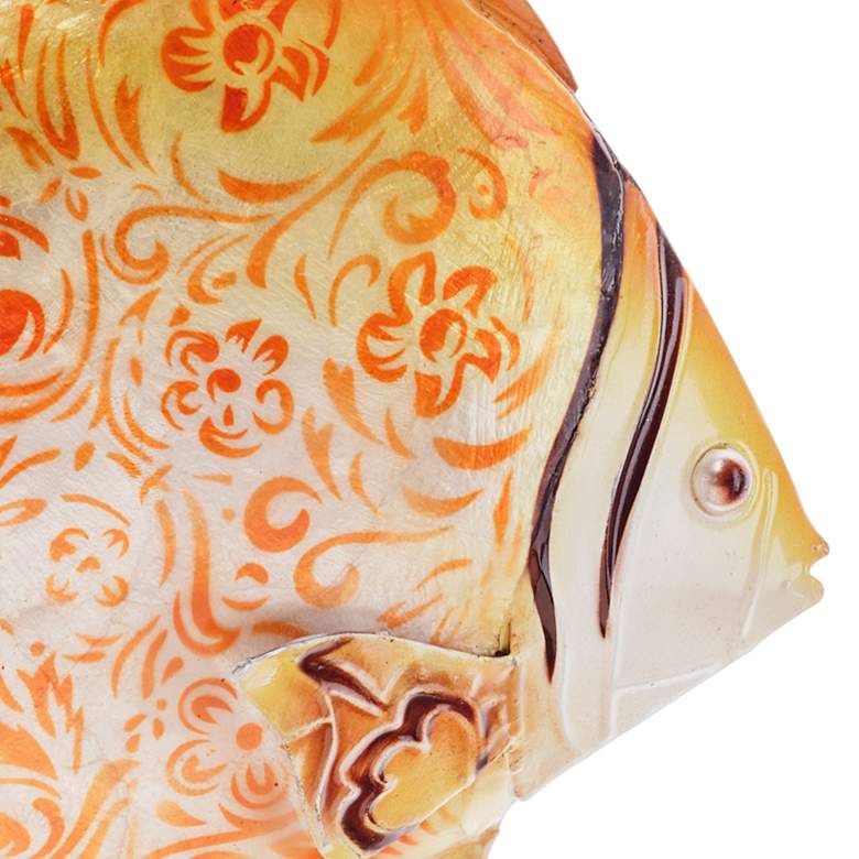 Image 3 Eangee Orange Opah Fish 10 inchW Coastal Capiz Shell Wall Decor more views