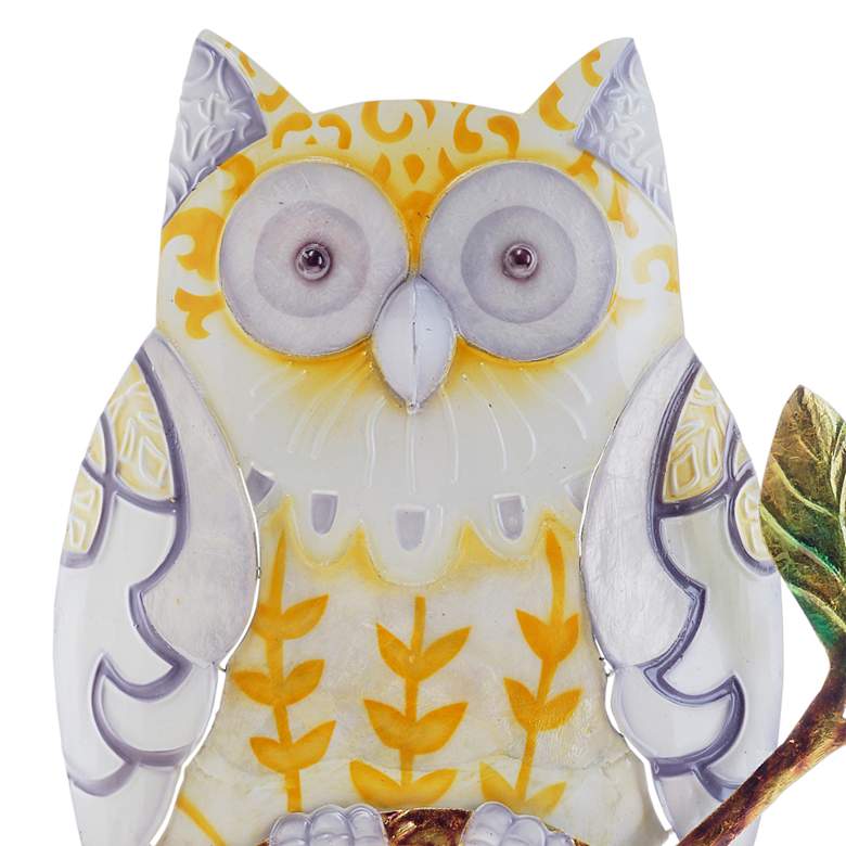 Image 3 Eangee Owl 9 inch High Yellow Capiz Shell Wall Decor more views