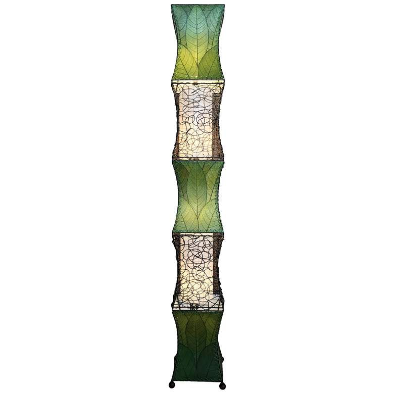 Image 1 Eangee Pagoda Green Cocoa Leaves Wave-Like Floor Lamp