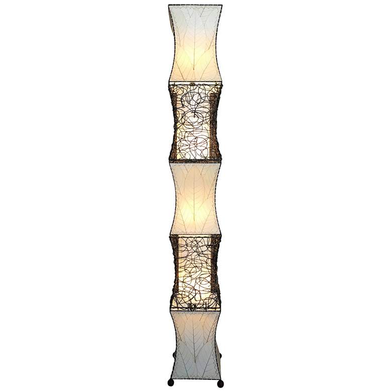 Image 1 Eangee Pagoda Natural Cocoa Leaves Wave-Like Floor Lamp