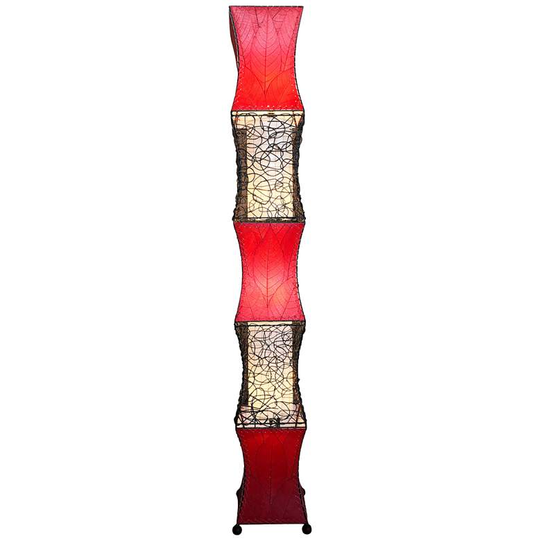 Image 1 Eangee Pagoda Red Cocoa Leaves Wave-Like Floor Lamp