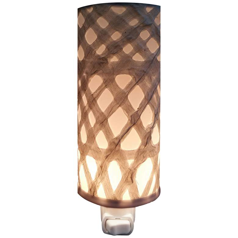 Image 1 Eangee Paper 7" High Arches Cylinder Plug-In Night Light