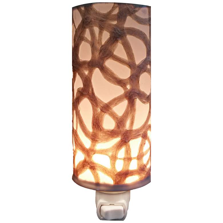 Image 1 Eangee Paper 7" High Swirl Cylinder Plug-In Night Light