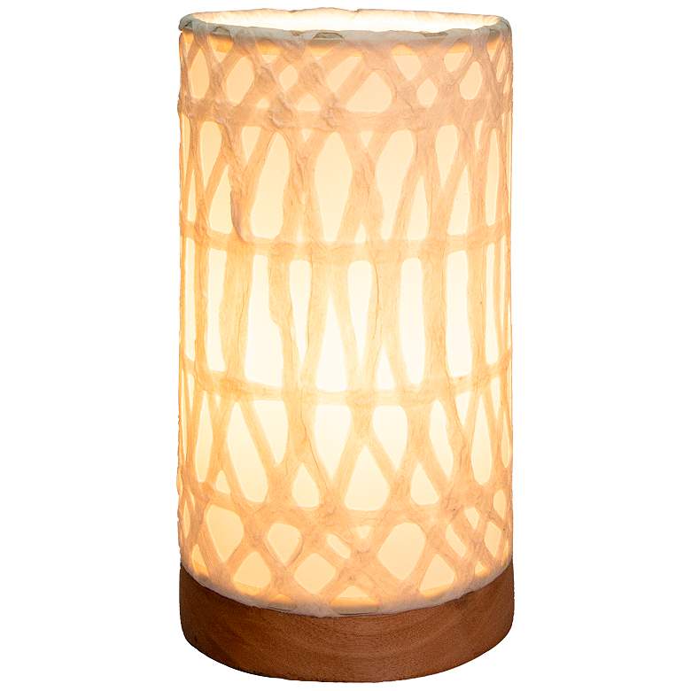 Image 1 Eangee Paper Cylinder 9"H Arches Uplight Accent Table Lamp