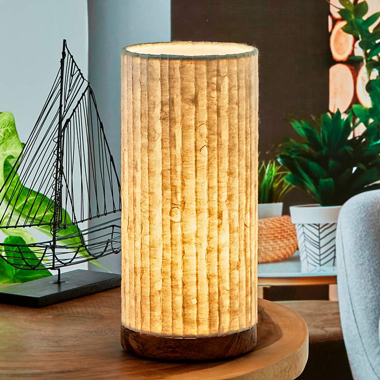 Image 1 Eangee Paper Cylinder Glacier Hand-Made Small Table Lamp