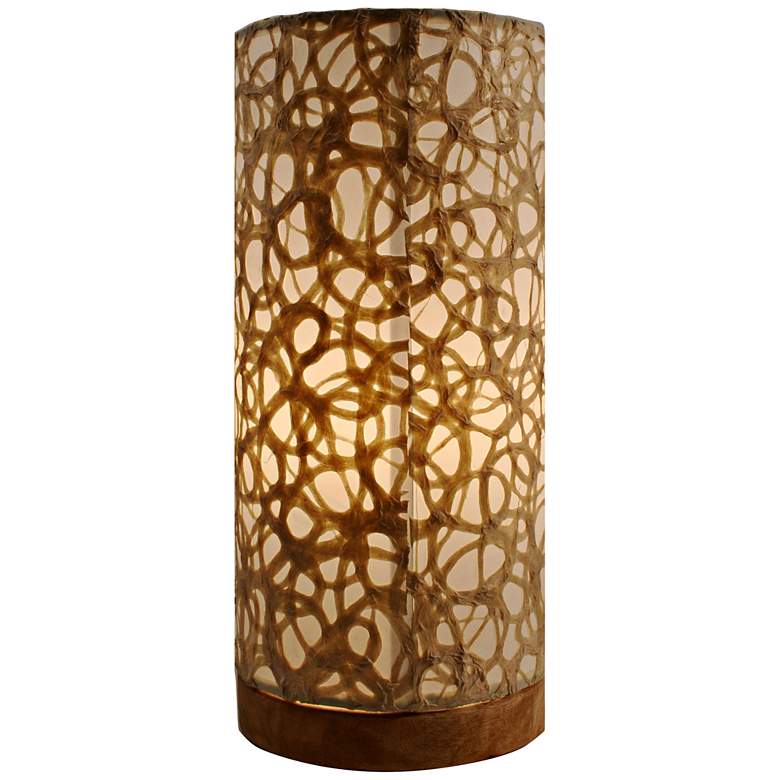Image 1 Eangee Paper Cylinder Swirl Hand-Made Small Table Lamp