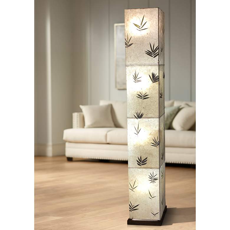 Image 1 Eangee Paper Tower Giant Bamboo Paper Floor Lamp