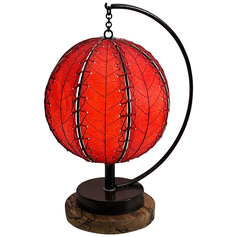 Image 1 Eangee Pendulum 14 inch High Red Orb Accent Table Lamp