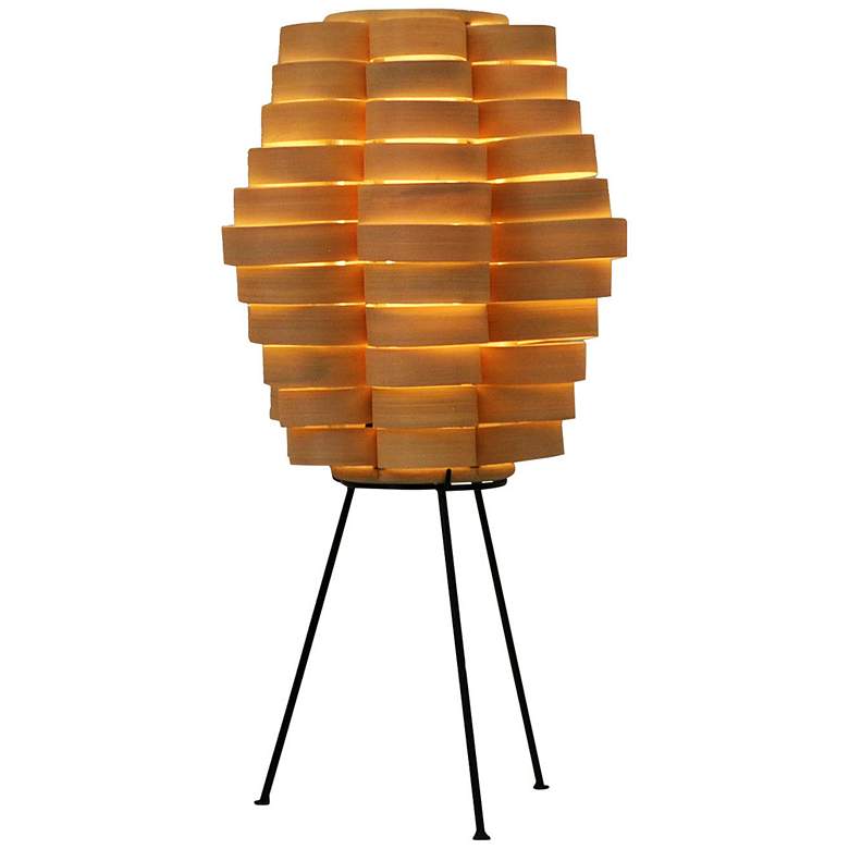 Image 1 Eangee Petal Slat Natural Bamboo Weave Table Lamp