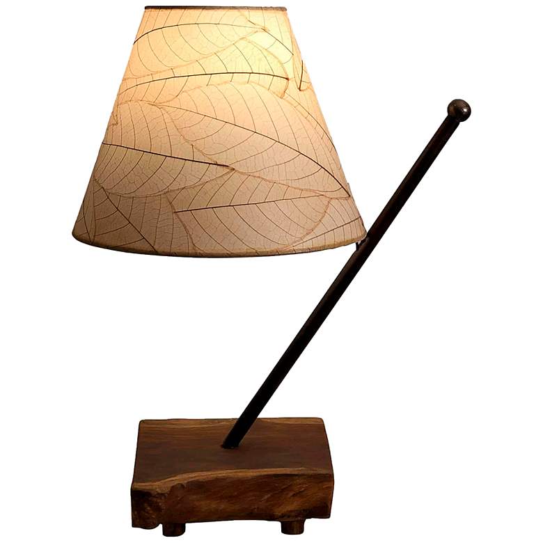 Image 1 Eangee Polearm Natural Cocoa Leaves Accent Table Lamp