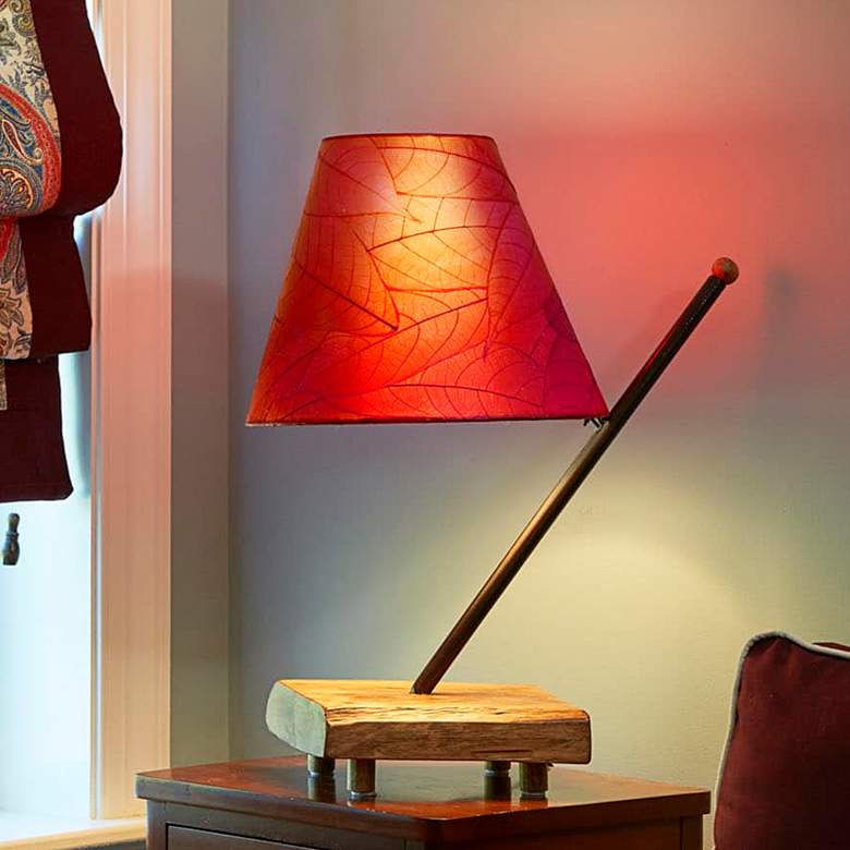 Image 1 Eangee Polearm Red Cocoa Leaves Accent Table Lamp