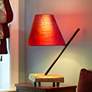 Eangee Polearm Red Cocoa Leaves Accent Table Lamp