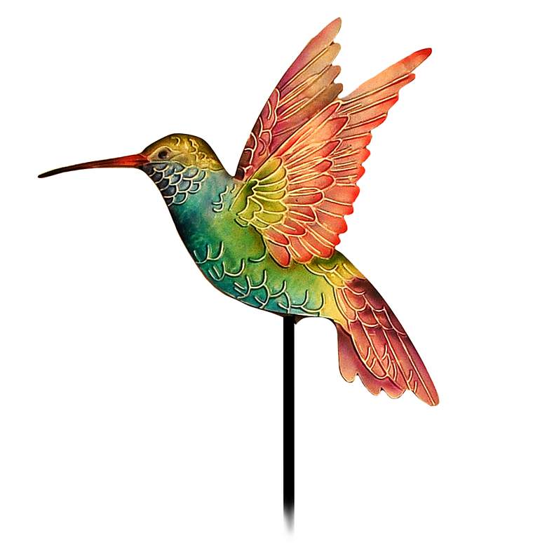 Image 1 Eangee Rainbow Hummingbird 24 inch High Decorative Garden Stake