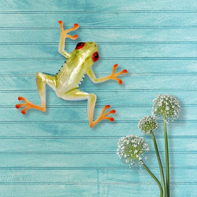 Image 1 Eangee Red Eyed Tree Frog 11 inch High Capiz Shell Wall Decor