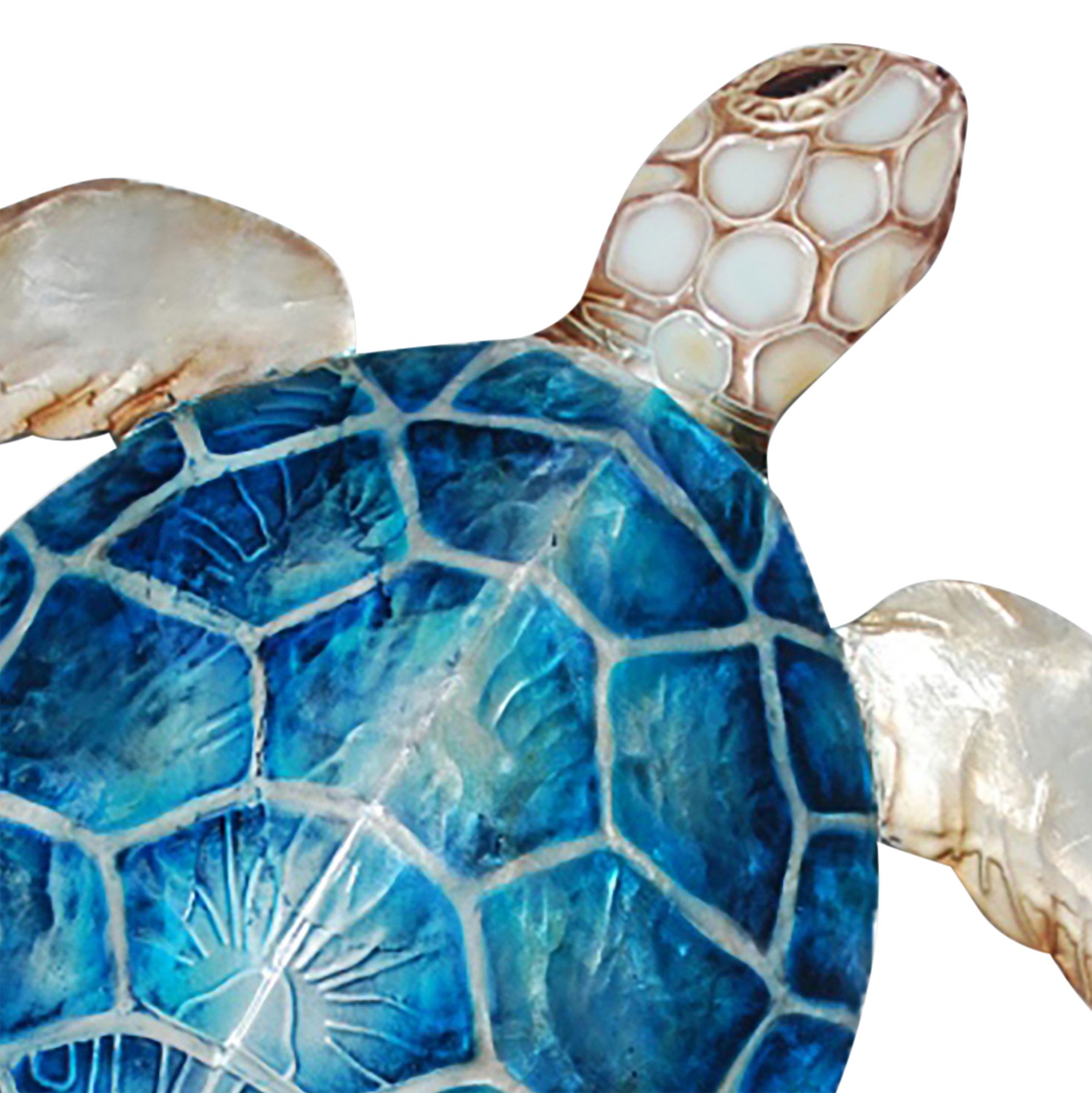 Image 3 Eangee Sea Turtle 11"W Blue Capiz Shell Wall Decor more views