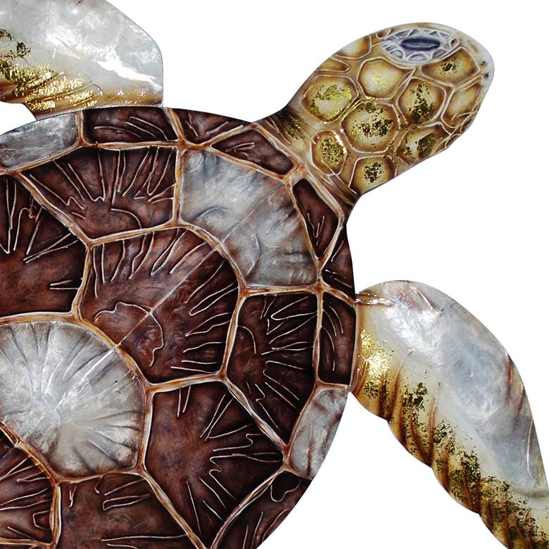 Image 3 Eangee Sea Turtle 24" Wide Brown Capiz Shell Wall Decor more views