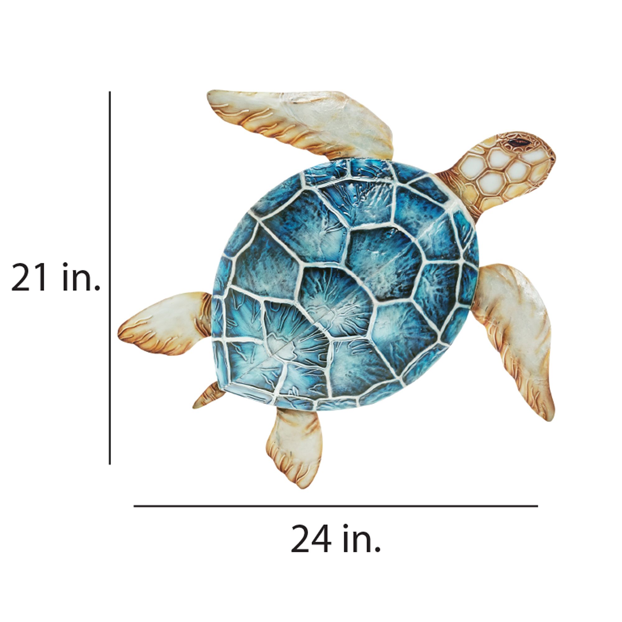 Image 4 Eangee Sea Turtle 24"W Blue Capiz Shell Coastal Wall Decor more views