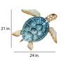 4_Eangee Sea Turtle 24"W Blue Capiz Shell Coastal Wall Decor more views