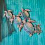 Eangee Sea Turtle Group Of Five 29"W Capiz Shell Wall Art