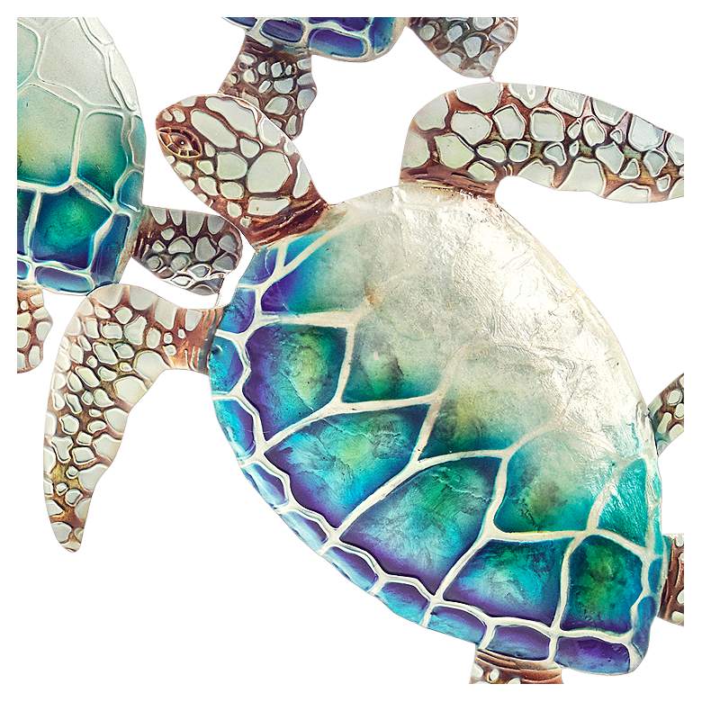 Image 3 Eangee Sea Turtle Group Of Five 29 inchW Capiz Shell Wall Art more views