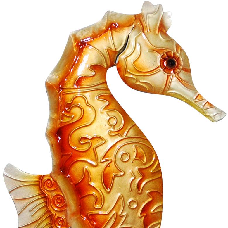 Image 3 Eangee Seahorse 12 inch High Orange Capiz Shell Wall Decor more views