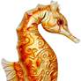 Eangee Seahorse 12" High Orange Capiz Shell Wall Decor