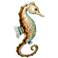 Eangee Seahorse 12"H Tan with Blue Capiz Shell Wall Decor
