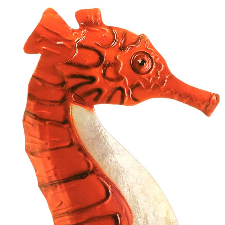 Image 3 Eangee Seahorse 16"H Red and Pearl Capiz Shell Wall Decor more views