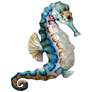 Eangee Seahorse Wall Decor Blue And Pearl Large