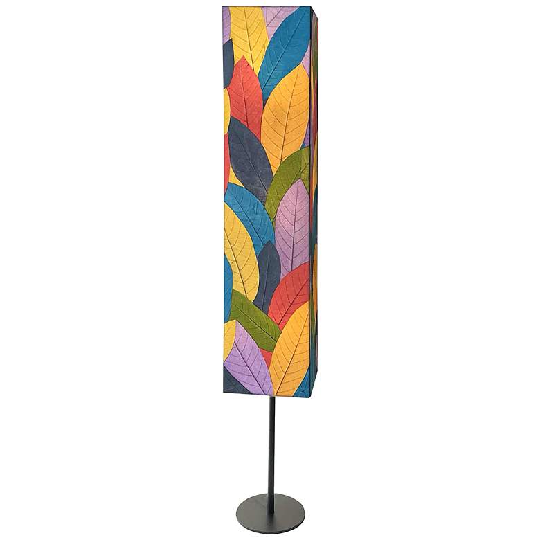 Image 2 Eangee Sequoia Giant 72 inch High Cocoa Leaf Multi Color Floor Lamp