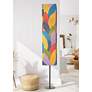 Eangee Sequoia Giant 72" High Cocoa Leaf Multi Color Floor Lamp