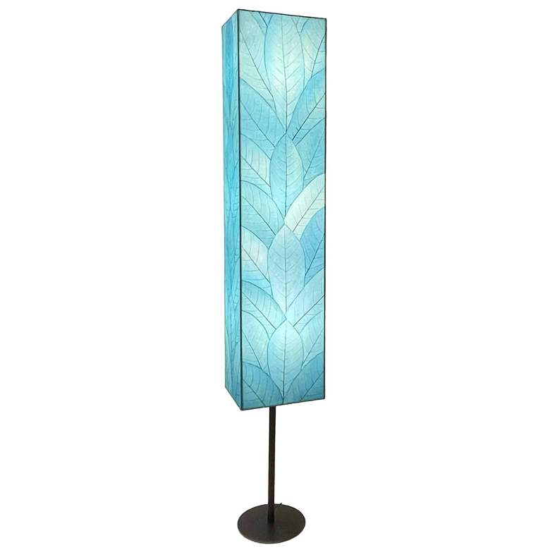 Image 1 Eangee Sequoia Giant 72 inch High Cocoa Leaf Sea Blue Floor Lamp