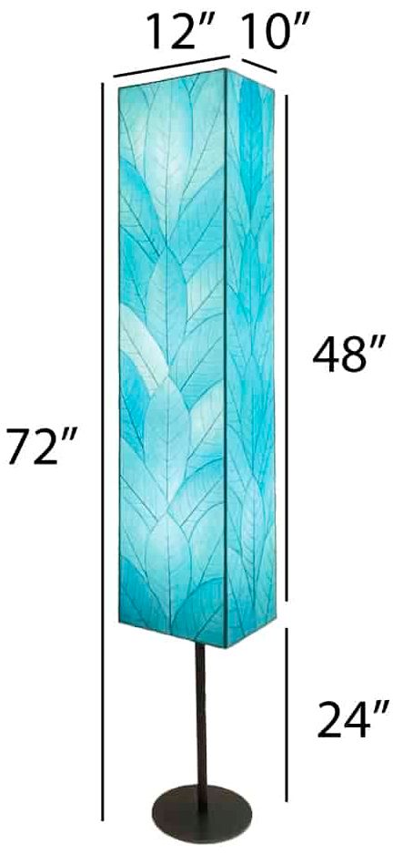 Image 7 Eangee Sequoia Giant 72" High Cocoa Leaf Sea Blue Floor Lamp more views